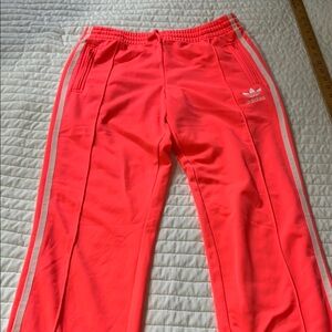 Women’s Adidas Neon Coral Sweatpants with Elastic Waistband